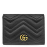 グッチ GUCCI ダブルG ミニウォレット 466492 ブラック レザー 二つ折り財布 ゴールド金具 キルティング レザーウォレット