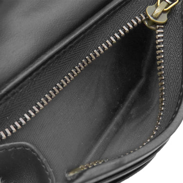 グッチ GUCCI ダブルG ミニウォレット 466492 ブラック レザー 二つ折り財布 ゴールド金具 キルティング レザーウォレット