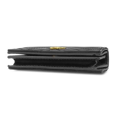 グッチ GUCCI ダブルG ミニウォレット 466492 ブラック レザー 二つ折り財布 ゴールド金具 キルティング レザーウォレット