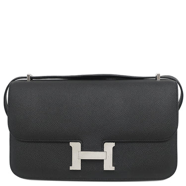 エルメス HERMES コンスタンス エラン ブラック ヴォーエプソン ショルダーバッグ シルバー金具 黒 PO品