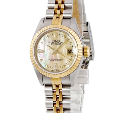 腕時計 ロレックス ROLEX デイトジャスト 26 79173N2BR P番 自動巻き レディース P番 K18YG×SS コンビ 純正ダイヤ イエロー シェル