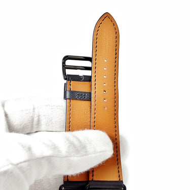 エルメス HERMES 純正 アップルウォッチ 38 40 41 mm用 ブラック レザー ステンレススチール 腕時計パーツ レザー 本革 バンド ベルト 32ｍｍ 尾錠付き ブラック 黒