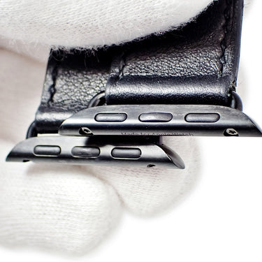 エルメス HERMES 純正 アップルウォッチ 38 40 41 mm用 ブラック レザー ステンレススチール 腕時計パーツ レザー 本革 バンド ベルト 32ｍｍ 尾錠付き ブラック 黒