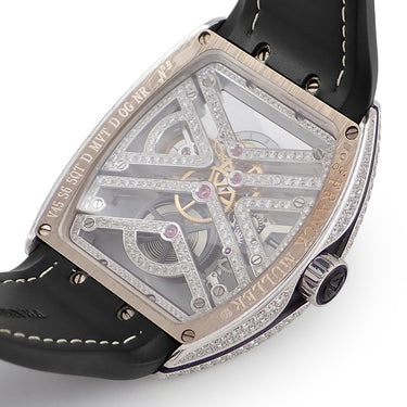 腕時計 フランクミュラー FRANCK MULLER ヴァンガード 7デイズ V45 S6 SQT D MVT D OG NR 手巻き メンズ 純正ダイヤ パヴェ スケルトン