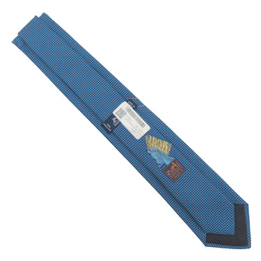 エルメス HERMES クラバット 7cm メガシャリオ H0339098T 09 マリン×ブルーパオン×ブラン シルク ネクタイ 紺 H織りタイ H柄 新品 未使用