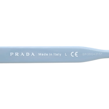 プラダ PRADA 53□22 SPR17U-F ブラック×ライトブルー×マーブル プラスチック サングラス シルバー金具 オーバル型 グラデーション