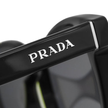 プラダ PRADA 55□16 SPR24Q-F ブラック プラスチック サングラス シルバー金具 ウェリントン型 セルフレーム フルリム