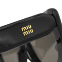 ミュウミュウ MIU MIU シエル スクエア シェイプ 56□16 SMUB12-F ブラック プラスチック サングラス 黒 グレーレンズ ロゴ