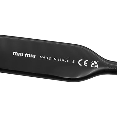 ミュウミュウ MIU MIU シエル スクエア シェイプ 56□16 SMUB12-F ブラック プラスチック サングラス 黒 グレーレンズ ロゴ