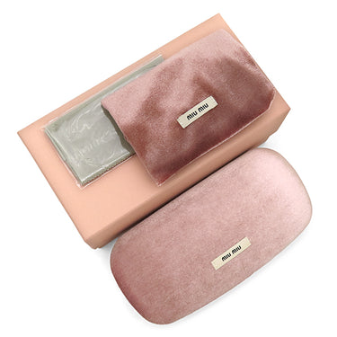 ミュウミュウ MIU MIU シエル スクエア シェイプ 56□16 SMUB12-F ブラック プラスチック サングラス 黒 グレーレンズ ロゴ