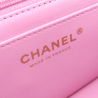 シャネル CHANEL マトラッセ トップハンドル ミニ ブラック×ピンク レザー ショルダーバッグ ゴールド金具 チェーン