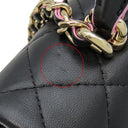 シャネル CHANEL マトラッセ トップハンドル ミニ ブラック×ピンク レザー ショルダーバッグ ゴールド金具 チェーン