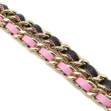 シャネル CHANEL マトラッセ トップハンドル ミニ ブラック×ピンク レザー ショルダーバッグ ゴールド金具 チェーン