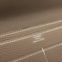 エルメス HERMES ドゴンデュオ ドゴンGM エトゥープ トゴ 長財布 シルバー金具 グレージュ