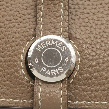 エルメス HERMES ドゴンデュオ ドゴンGM エトゥープ トゴ 長財布 シルバー金具 グレージュ