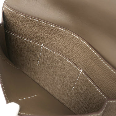 エルメス HERMES ドゴンデュオ ドゴンGM エトゥープ トゴ 長財布 シルバー金具 グレージュ