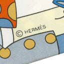 エルメス HERMES ツイリー ブルージーン×オレンジ×クレーム シルク スカーフ 【森のささやき/LES MURMURES DE LA FORET】