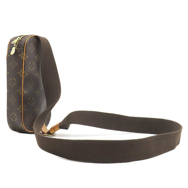 ルイヴィトン LOUIS VUITTON ポシェット ガンジュ M51870 モノグラム モノグラムキャンバス ボディバッグ ゴールド金具 茶 ショルダーバッグ