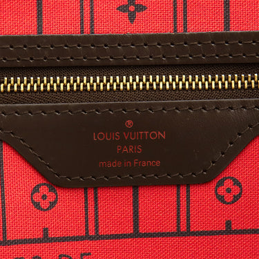 ルイヴィトン LOUIS VUITTON ネヴァーフル MM N51105 スリーズ ダミエキャンバス トートバッグ ゴールド金具 茶 赤 ショルダー トート 旧型