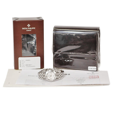 腕時計 パテックフィリップ PATEK PHILIPPE ネプチューン 4880/1A-011 クオーツ レディース メーカーOH済 ホワイト デイト ローマン ドット