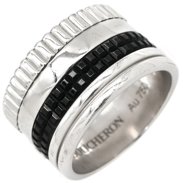 ブシュロン BOUCHERON キャトル ブラック ラージ JRG01789 ブラック×ホワイトゴールド K18WG ブラックPVD #T49 リング 指輪 Au750 18K 9号
