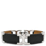 エルメス HERMES プラス ボーヴォ ブラック×シルバー レザー メタル ブレスレット レザーブレスレット Place Beauvau