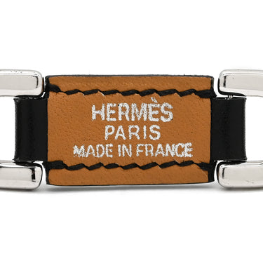エルメス HERMES プラス ボーヴォ ブラック×シルバー レザー メタル ブレスレット レザーブレスレット Place Beauvau