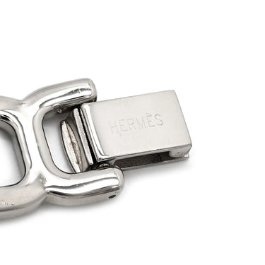 エルメス HERMES プラス ボーヴォ ブラック×シルバー レザー メタル ブレスレット レザーブレスレット Place Beauvau