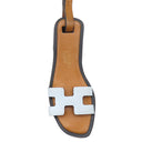エルメス HERMES オランナノ ブループリュム×ナチュラルサブレ ヴォーエプソン ヴォーバトラー ヴァッシュハンター バッグチャーム 水色 茶 サンダル型