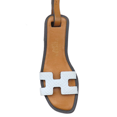 エルメス HERMES オランナノ ブループリュム×ナチュラルサブレ ヴォーエプソン ヴォーバトラー ヴァッシュハンター バッグチャーム 水色 茶 サンダル型
