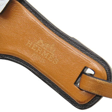エルメス HERMES オランナノ ブループリュム×ナチュラルサブレ ヴォーエプソン ヴォーバトラー ヴァッシュハンター バッグチャーム 水色 茶 サンダル型