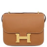 エルメス HERMES コンスタンス3 ミニ ゴールド ヴォーエプソン ショルダーバッグ ゴールド金具 茶
