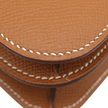 エルメス HERMES コンスタンス3 ミニ ゴールド ヴォーエプソン ショルダーバッグ ゴールド金具 茶