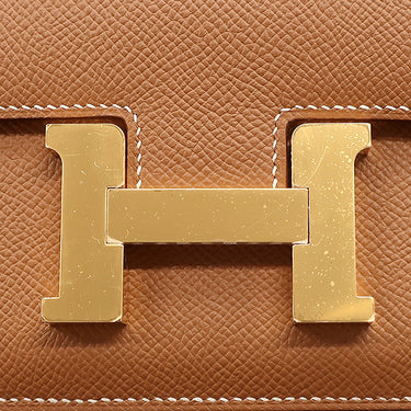 エルメス HERMES コンスタンス3 ミニ ゴールド ヴォーエプソン ショルダーバッグ ゴールド金具 茶
