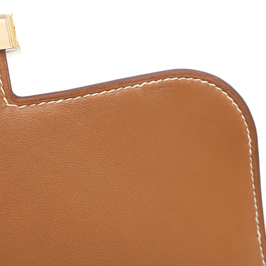 エルメス HERMES コンスタンス3 ミニ ゴールド ヴォーエプソン ショルダーバッグ ゴールド金具 茶