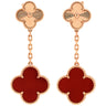 ヴァンクリーフアーペル Van Cleef & Arpels マジックアルハンブラ 2モチーフ VCARP7RQ00 レッド×ローズゴールド K18PG カーネリアン ピアス ピンクゴールド 18K 750 PG カーネリアン