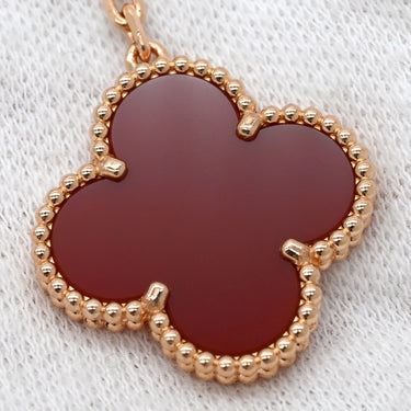 ヴァンクリーフアーペル Van Cleef & Arpels マジックアルハンブラ 2モチーフ VCARP7RQ00 レッド×ローズゴールド K18PG カーネリアン ピアス ピンクゴールド 18K 750 PG カーネリアン