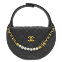シャネル CHANEL ミニ ホーボーバッグ AP4584 ブラック キャビアスキン ハンドバッグ ゴールド金具 ココマーク ミニバッグ