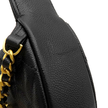 シャネル CHANEL ミニ ホーボーバッグ AP4584 ブラック キャビアスキン ハンドバッグ ゴールド金具 ココマーク ミニバッグ