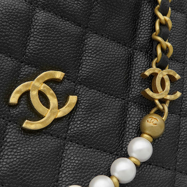 シャネル CHANEL ミニ ホーボーバッグ AP4584 ブラック キャビアスキン ハンドバッグ ゴールド金具 ココマーク ミニバッグ