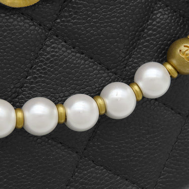 シャネル CHANEL ミニ ホーボーバッグ AP4584 ブラック キャビアスキン ハンドバッグ ゴールド金具 ココマーク ミニバッグ