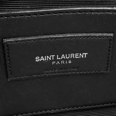 イヴ・サンローラン Yves Saint Laurent クラシック モノグラム ブラック レザー 2WAYバッグ シルバー金具 YSL カサンドラ Vステッチ ハンドバッグ リカラーあり