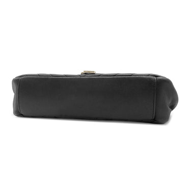 イヴ・サンローラン Yves Saint Laurent クラシック モノグラム ブラック レザー 2WAYバッグ シルバー金具 YSL カサンドラ Vステッチ ハンドバッグ リカラーあり