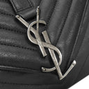 イヴ・サンローラン Yves Saint Laurent クラシック モノグラム ブラック レザー 2WAYバッグ シルバー金具 YSL カサンドラ Vステッチ ハンドバッグ リカラーあり
