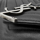 イヴ・サンローラン Yves Saint Laurent クラシック モノグラム ブラック レザー 2WAYバッグ シルバー金具 YSL カサンドラ Vステッチ ハンドバッグ リカラーあり