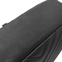 イヴ・サンローラン Yves Saint Laurent クラシック モノグラム ブラック レザー 2WAYバッグ シルバー金具 YSL カサンドラ Vステッチ ハンドバッグ リカラーあり