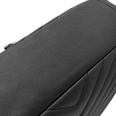 イヴ・サンローラン Yves Saint Laurent クラシック モノグラム ブラック レザー 2WAYバッグ シルバー金具 YSL カサンドラ Vステッチ ハンドバッグ リカラーあり