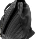 イヴ・サンローラン Yves Saint Laurent クラシック モノグラム ブラック レザー 2WAYバッグ シルバー金具 YSL カサンドラ Vステッチ ハンドバッグ リカラーあり