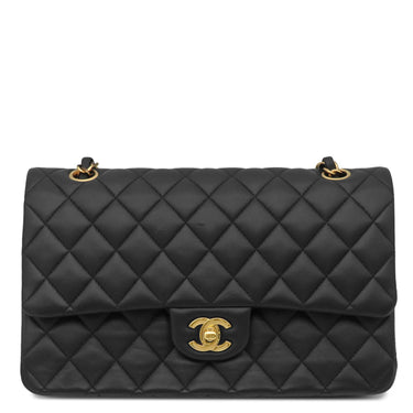 シャネル CHANEL マトラッセ25 ダブルフラップ A01112 ブラック ラムスキン ショルダーバッグ ゴールド金具 チェーンショルダー