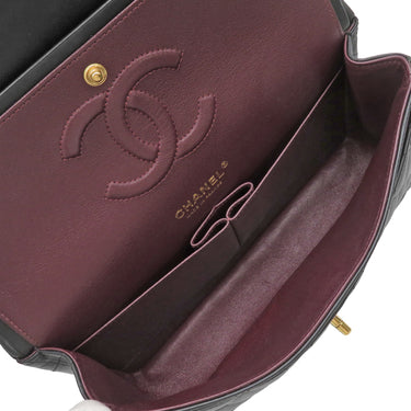シャネル CHANEL マトラッセ25 ダブルフラップ A01112 ブラック ラムスキン ショルダーバッグ ゴールド金具 チェーンショルダー